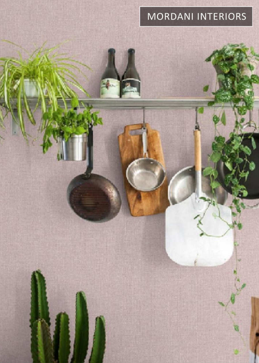 Nude Pink Italian Fabric Wallpaper